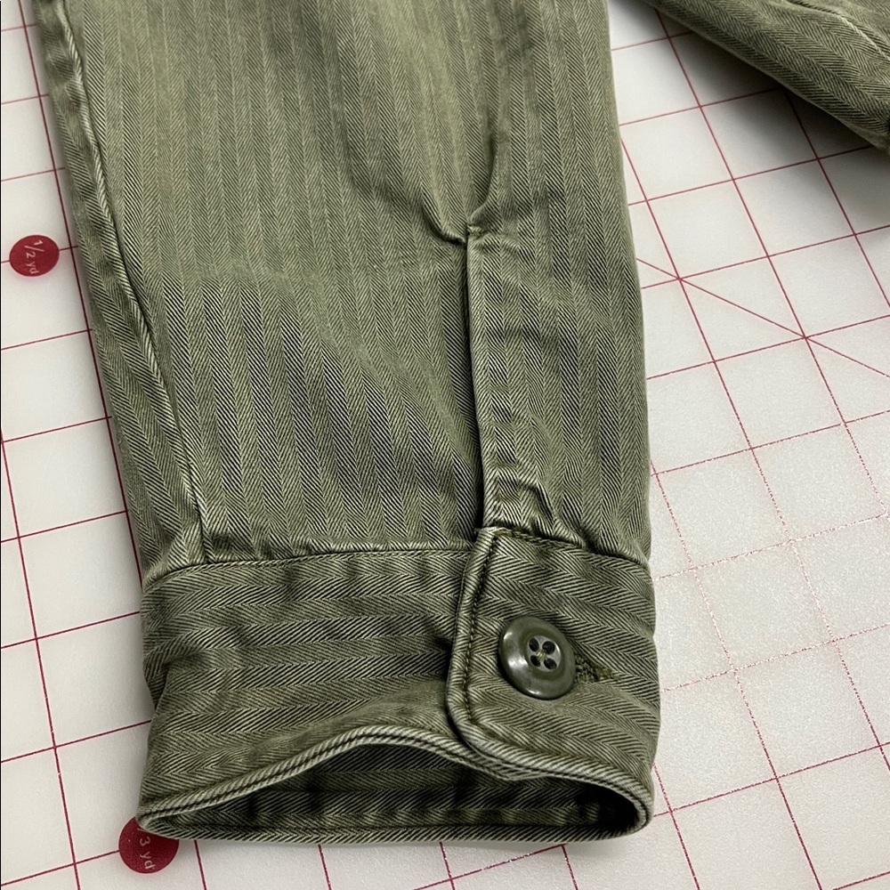 LUCKY BRAND Utility Boho Casual Olive/Army Green 2 Flap Pocket Shirt/Shacket M - Picture 8 of 16